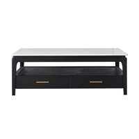 Salon avec réfrigérateur, 10 pièces, gain de place, table basse de créateur européenne avec plateau en bois en marbre