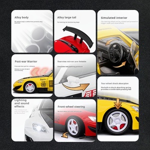 Modellino <span class=keywords><strong>Auto</strong></span> in Metallo Pressofuso S2000 Scala 1:22 con Parti Apribili, Luci, Suono, Funzione Pull-Back, Sterzo e Specchietti Pieghevoli - Per Bambini - Product Image 2