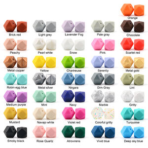 12mm 15mm 19mm a granel redondo hexágono impreso Ábaco dentición nuevo Color ópalo grado alimenticio llaveros <span class=keywords><strong>de</strong></span> silicona chupete cuentas al por mayor - Product Image 5
