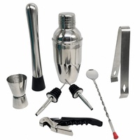 Ensemble de shakers à cocktails en acier inoxydable, outils de bar, kit de barman 8 pièces, shaker à cocktail, pinces à glace, doseur, verseur, bar à domicile