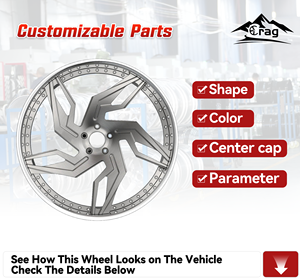 Nouvelles jantes chromées personnalisées de 16 à 28 pouces, tout-terrain, en alliage d'aluminium forgé, concaves, finition brossée, avec enjoliveurs AF, pour Mercedes Classe G, Jeep - Product Image 2