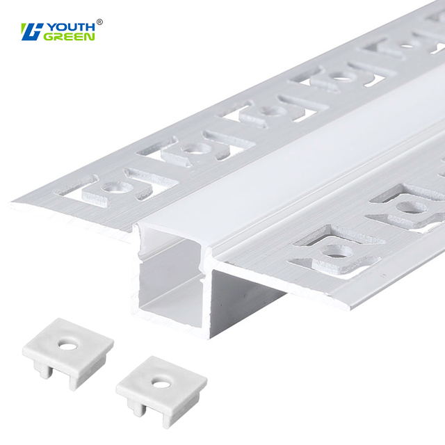 Plaster-in LED Channel Trimless Recessed Strip Light Aluminum Profile LED COB Strip Light for Under Cabinet/Wall/Shelf/Ceiling