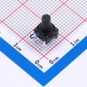 TS017-CBY1FH10.0 Tactile Switch Through hole-4P,6.2x6.2mm Switch Single Pole Single Throw Round Button 2.5N Through Hole - Product Image 1