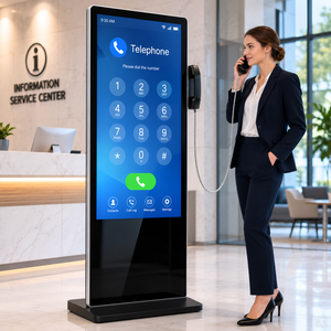 Totem d'affichage numérique sur pied AIYOS 55 pouces avec combiné téléphonique VoIP SIP et écran tactile interactif - Product Image 6