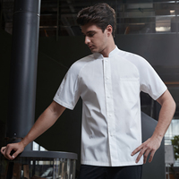 Veste de chef unisexe en mélange coton-polyester avec logo personnalisé et impression numérique pour restaurants et bars