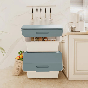 Contenitore Inclinato in PP con Coperchio Laterale per <span class=keywords><strong>Cucina</strong></span> e Scarpiera, per Organizzazione e Conservazione in <span class=keywords><strong>Cucina</strong></span> - Product Image 1