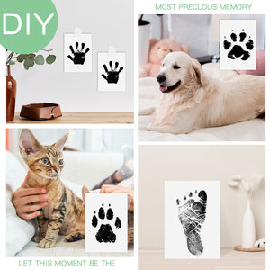 souvenirs <b>gifts</b> newborn Baby Handprints pet keepsake stamp Clean Touch Pet Paw Print Kit InkPad For Dogs - Product Image 3