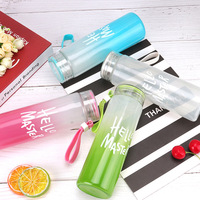 LOVFE Gros Bouteille d'Eau de Voyage en Verre 400 ml, Tasse à Citron, Haute Qualité, Simple et Créative pour Sport et Gym