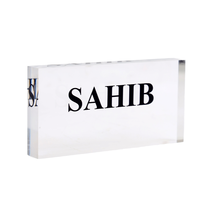 Logo personnalisé 20MM bloc acrylique transparent solide écologique pour moderne magasin affichage Cube imprimé Photo photo caractéristique poli