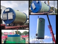 Station de pompage préfabriquée intégrée en PRV, capacité 20 m³/h, double pompe, système de contrôle PLC, garantie 1 an pour le relevage des eaux usées municipales