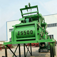 Bétonnière Compulsive à Double Arbre JS500 Durable 500L, Machine Électrique de Mélange de Ciment pour Projets d'Ingénierie Mondiaux