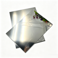 Feuille de miroir autocollante en PC, panneau de miroir en plastique incassable avec colle au dos pour la décoration murale, l'intérieur des armoires et les projets de bricolage