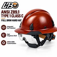Casque de sécurité industriel HBC ANSI Z89.1 Skullgard en fibre de verre à bord complet pour la Bolivie - Fournisseur industriel