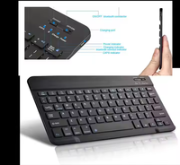 Keyboard dan Mouse Mini Nirkabel Retro Terlaris untuk Tablet dan Ponsel