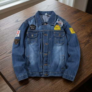 Veste en jean pour homme, style streetwear d'hiver, 100% coton, imperméable, respirante, non tissée, écologique, service OEM, moto - Product Image 3