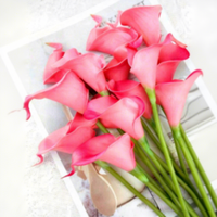 Vente chaude – Bouquet de mariée en fleurs artificielles Calla Lily en PU de haute qualité pour photographie de mariage et décoration intérieure – Moulage par injection haut de gamme