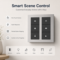 Interrupteur intelligent Matter à écran tactile, passerelle Zigbee pour maison connectée, contrôle par application, domotique, affichage intelligent, matériau PC en verre, 6 interrupteurs