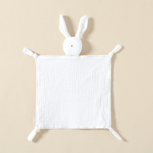 Couverture de sécurité en mousseline de coton pour bébé, motif <span class=keywords><strong>lapin</strong></span>, douce et respirante, cadeau unique pour nouveau-nés, garçons et filles - Product Image 4