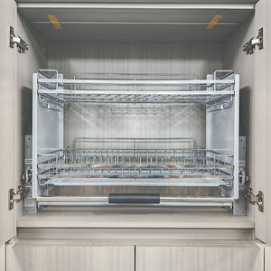 Cestello Estraibile Scorrevole <span class=keywords><strong>per</strong></span> Mobile <span class=keywords><strong>Cucina</strong></span> 600mm <span class=keywords><strong>in</strong></span> <span class=keywords><strong>Acciaio</strong></span> Inossidabile, Scolapiatti a Doppio Livello, Ripiano Regolabile <span class=keywords><strong>per</strong></span> Stoccaggio - Product Image 4