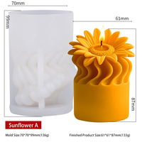 Sonnenblumen-Duftkerzen-Silikonform Neue DIY-Kuchenwerkzeuge zur Herstellung von Blumenförmigen Duftkerzen als Lehrergeschenk