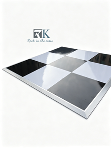 Piste de danse blanche et noire à installation rapide pour cérémonie de mariage, scène de banquet, hôtel, intérieur. - Product Image 1