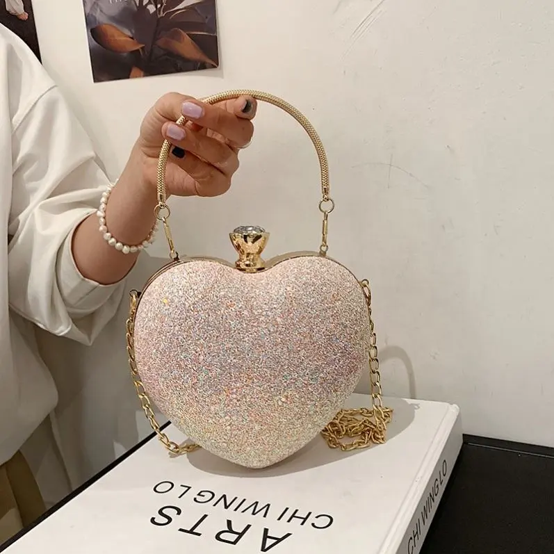 2022 Latest Fashion Girls Cute Heart Shape Purses Luxury Handbag Lady Shoulder Hand Bag For Women