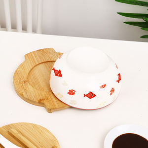 Cuenco chino blanco rojo para Fideos de microondas Cuenco Ramen con palillos y cuchara - Product Image 5