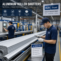 Volet roulant en aluminium fiable pour la sécurité des vitrines, porte roulante commerciale motorisée robuste, certification CE