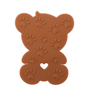 Mordedor de silicona para bebé con forma de oso, anillo de dentición infantil, mordedor de dibujos animados para moler encías, juguete de silicona de grado alimenticio con animales, 0-24 meses - Product Image 5