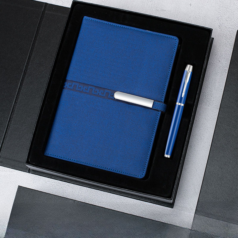 Ensemble 2 pièces [carnet + stylo] bleu