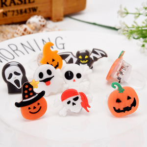 Halloween Gifts Prom Party Finger Light Glowing Toy Children's Ring Pumpkin Bat Ring - Product Image 5