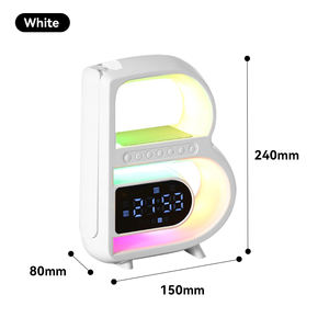 Radio visuelle numérique, haut-parleur Bluetooth, lampe de table pliable, table de chevet, réveil avec chargeur sans fil, charge de téléphone - Product Image 5