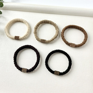 Twisted Circle Braided Hair <b>Tie</b> Nylon Weaving Off White Black <b>Brown</b> Casual Headdress - Product Image 1