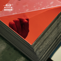 Plaque miroir PMMA rose rouge 1 mm, 1220x2440 mm, norme export, panneau miroir plastique, anti-rayures, pour décoration, vente en gros