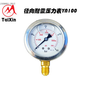 Manomètre radial résistant aux chocs TaiXin YN100, 40 bars, pression hydraulique d'eau analogique - Product Image 1