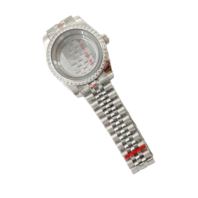 2025 NH35 Diamond Ring Stainless Steel Watch Case 36mm 39mm Sapphire Glass Strap Deployment Clasp Breathable Adjustable