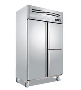 OEM Lemari Es Komersial 4 Pintu, Freezer Stainless Steel Industri Benchr Vertikal Bising Rendah