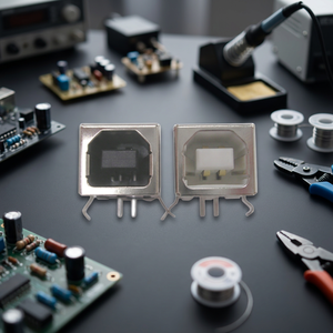 หัวต่อ USB 2.0 Type B ตัวเมีย แบบ DIP มุมฉาก คุณภาพสูง เทคโนโลยี Ariba  หน้าสัมผัสเคลือบทอง ทนความร้อนสูง - Product Image 2