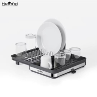 Égouttoir à vaisselle compact de grande capacité, design moderne, porte-vaisselle pliable multifonctionnel