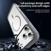 Transparante hoes met ingebouwde magnetische ring voor iPhone 16 17 18 Pro Max, zachte TPU bumper, verhoogde lensbescherming, schokbestendig, draadloos opladen mogelijk