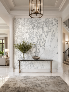 Mármol Natural Blanco Arabescato Union Stone, Losa Grande Pulida, Superficie Moderna Impermeable para Encimeras de Cocina, 1 Año de Garantía para Hoteles - Product Image 3