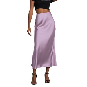 <span class=keywords><strong>Jupe</strong></span> en satin mi-longue élégante pour <span class=keywords><strong>femme</strong></span> Texture soyeuse amincissante lisse pour l'été - Product Image 5