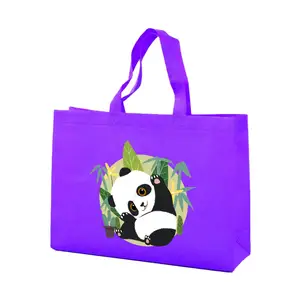 Vente en gros de sac non tissé pp écologique mignon sac à provisions réutilisable grand sac non tissé recyclable personnalisé