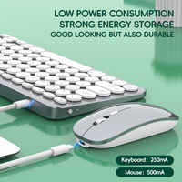 Combo de Teclado y Ratón Inalámbrico 2.4G+BT de Fábrica, 78 Teclas, ABS+Metal, Alta Calidad para Laptop, PC, Tablet, Plug and Play, Disponible en Stock