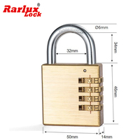 Rarlux 4 chiffres mot de passe bagage sac cuivre tsa cadenas Code cadenas laiton combinaison cadenas