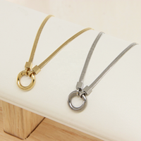 Collier tendance en acier inoxydable plaqué or 14 carats, chaîne serpent simple, bijoux de mode pour femme, cadeau personnalisable, vente en gros