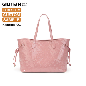 Borsa Tote <span class=keywords><strong>in</strong></span> Pelle Vegana di Lusso Personalizzabile OEM con Logo <span class=keywords><strong>in</strong></span> Rilievo, Borsa a Mano <span class=keywords><strong>in</strong></span> Pelle Verniciata PU di Alta Qualità, Borsetta da Donna - Product Image 1