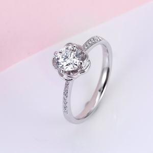 Anillo de Diamante de Laboratorio Messi Jewelry MSR-1177 PT950, Corte Brillante Redondo, Anillo de Compromiso, Alianza de Boda, Anillo Clásico, Anillo de Regalo - Product Image 1