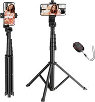 Bâton de selfie au design moderne de 63 pouces avec trépied en aluminium extensible détachable compatible avec les téléphones portables iPhone et Android