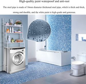 Étagère de <span class=keywords><strong>buanderie</strong></span> à 3 niveaux au-dessus du support utilitaire de stockage de machine à laver, au-dessus du support de stockage de sèche-linge de toilette - Product Image 6